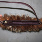Vintage Italian Real Fur Trim Leather Bag