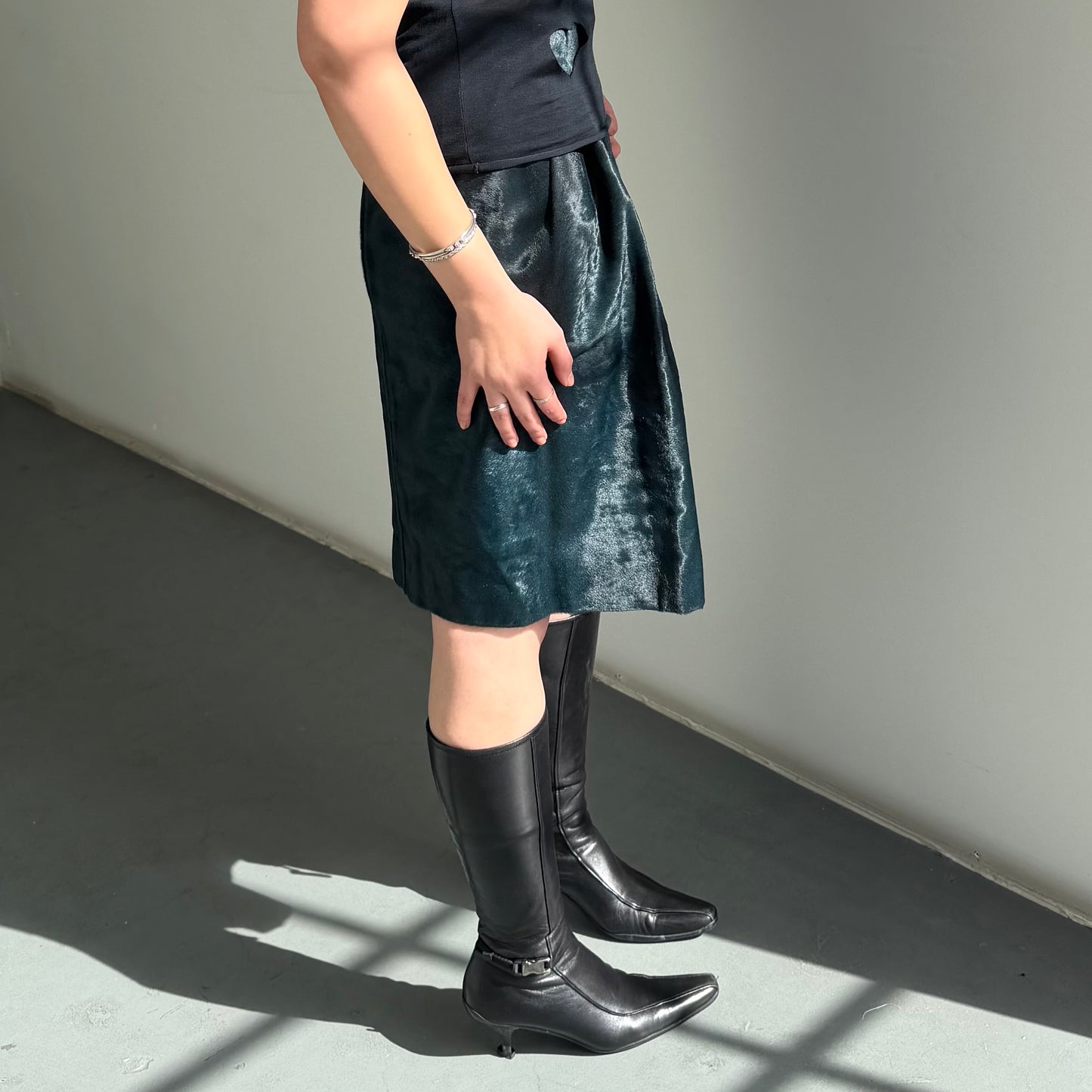 Marni Blue Cowhide Skirt