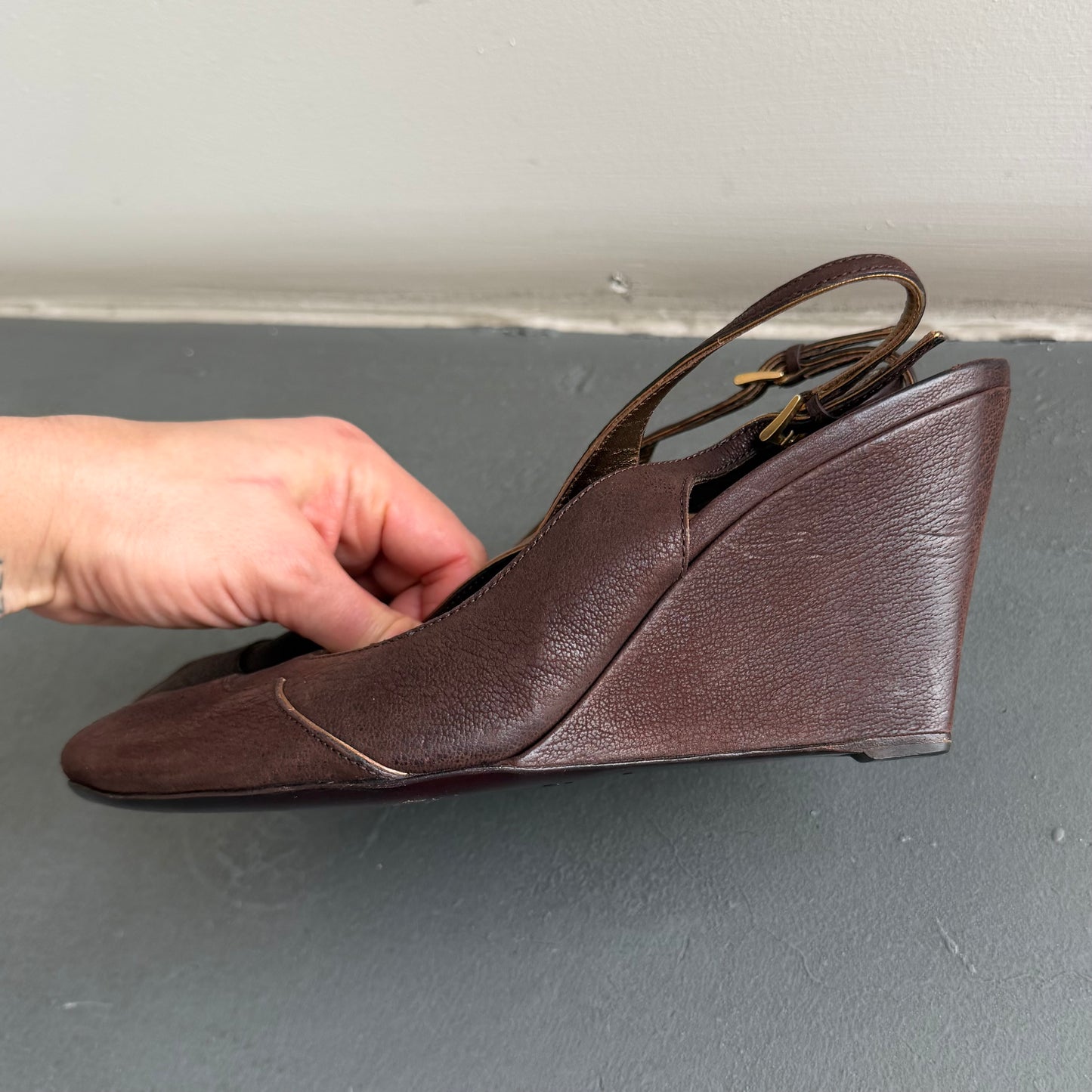 Prada Brown Suede Wedges (40)