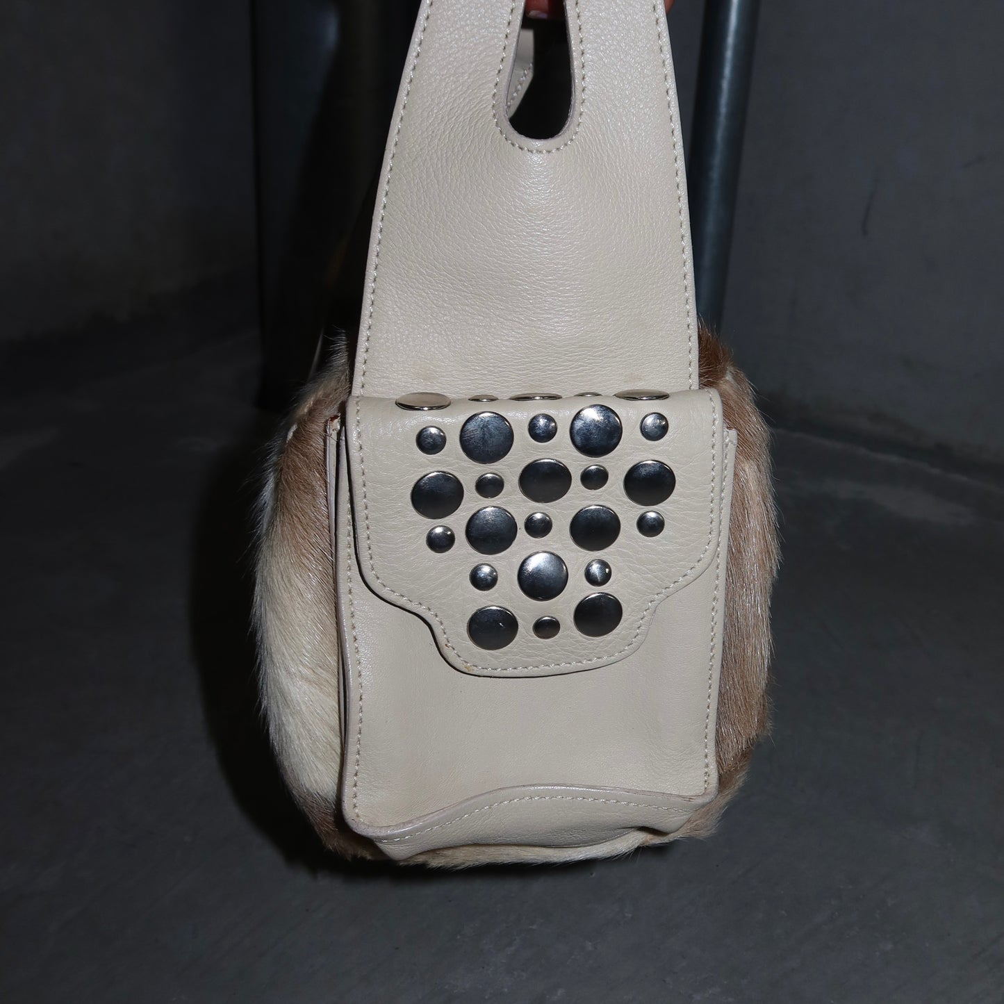 Sonia Rykiel Cowhide Domino Studded Bag