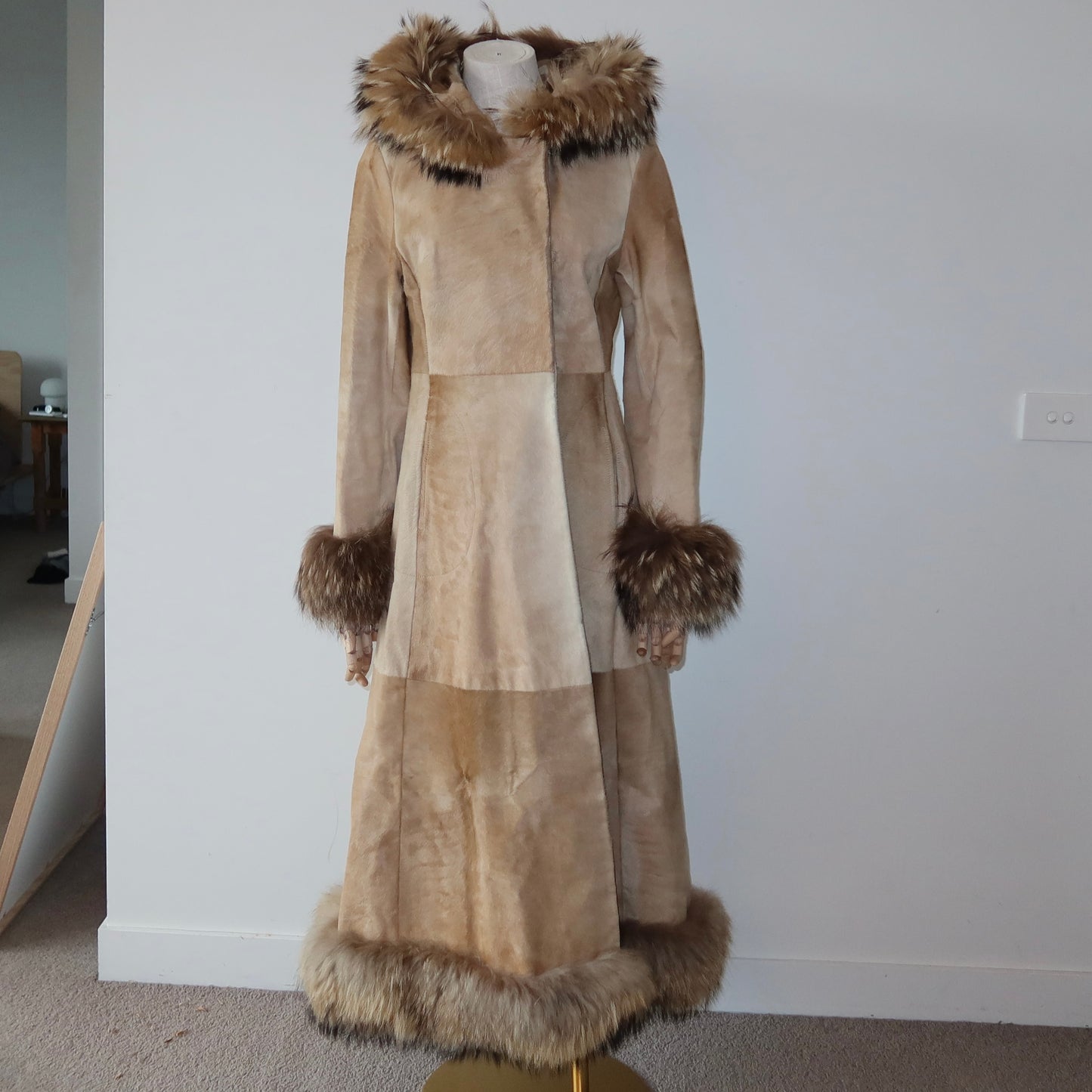 Trussardi AW2000 Cowhide and Fox Fur Coat