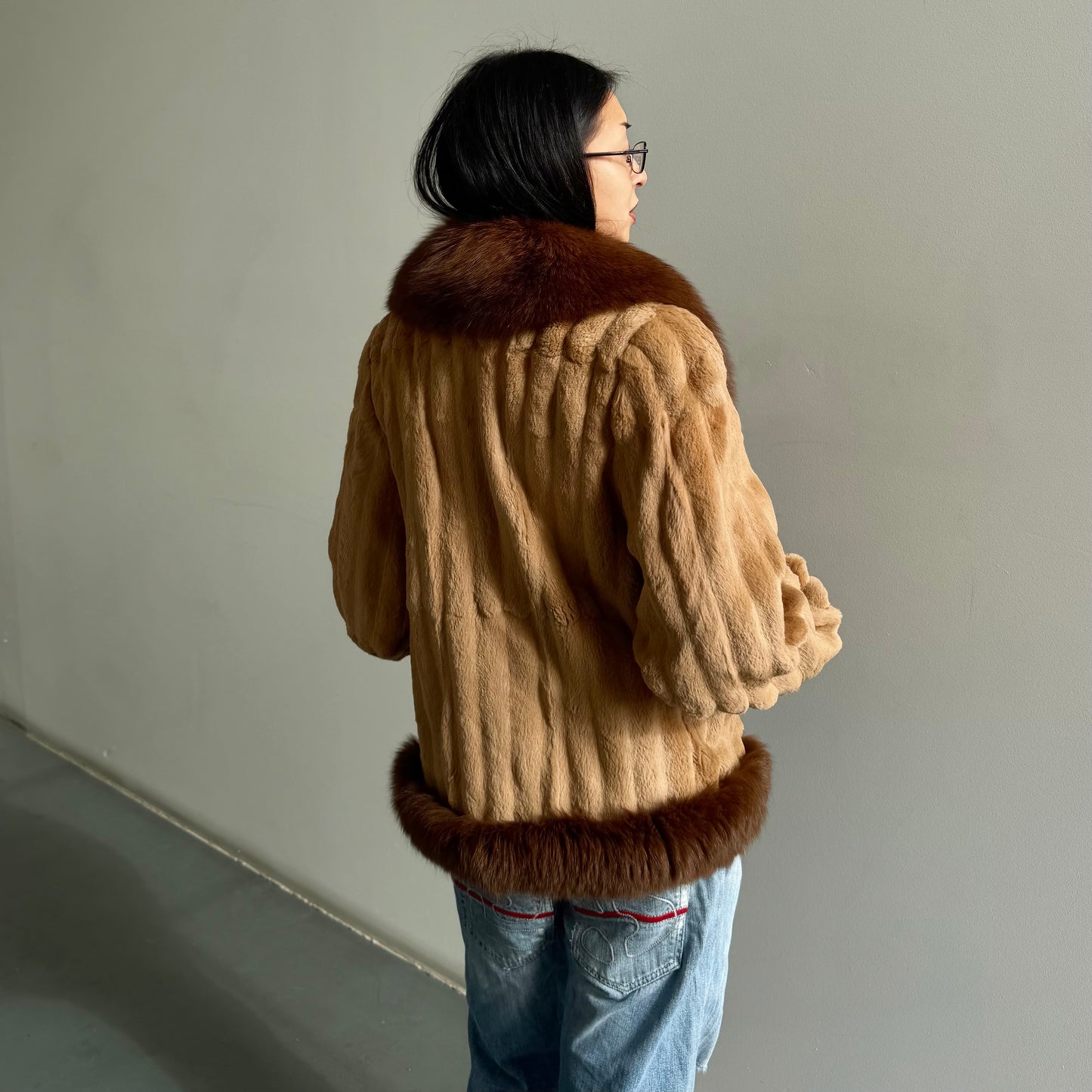 Vintage Mixed Real Fur Bomber