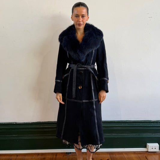 Vintage Suede Fur Lined Trench