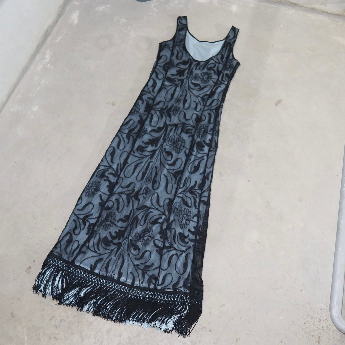 Emporio Armani SS1997 Floral Fringe Dress