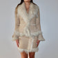 Burberry Shearling Coat and Skirt Set