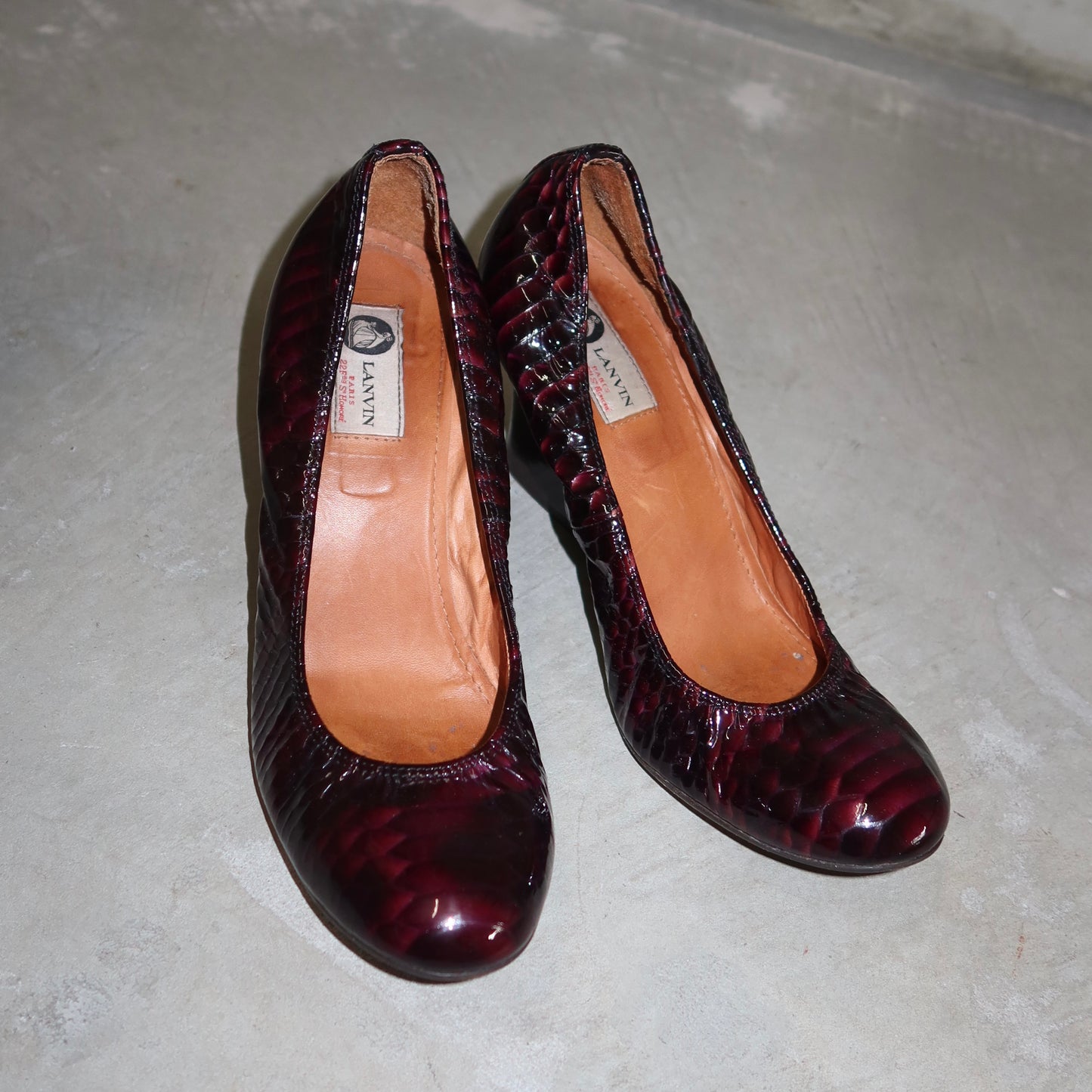Lanvin Embossed Patent Wedges (40)