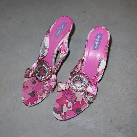Emilio Pucci Pink Bejewelled Heels (37.5)