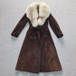 Vintage Suede and Fox Fur Trench
