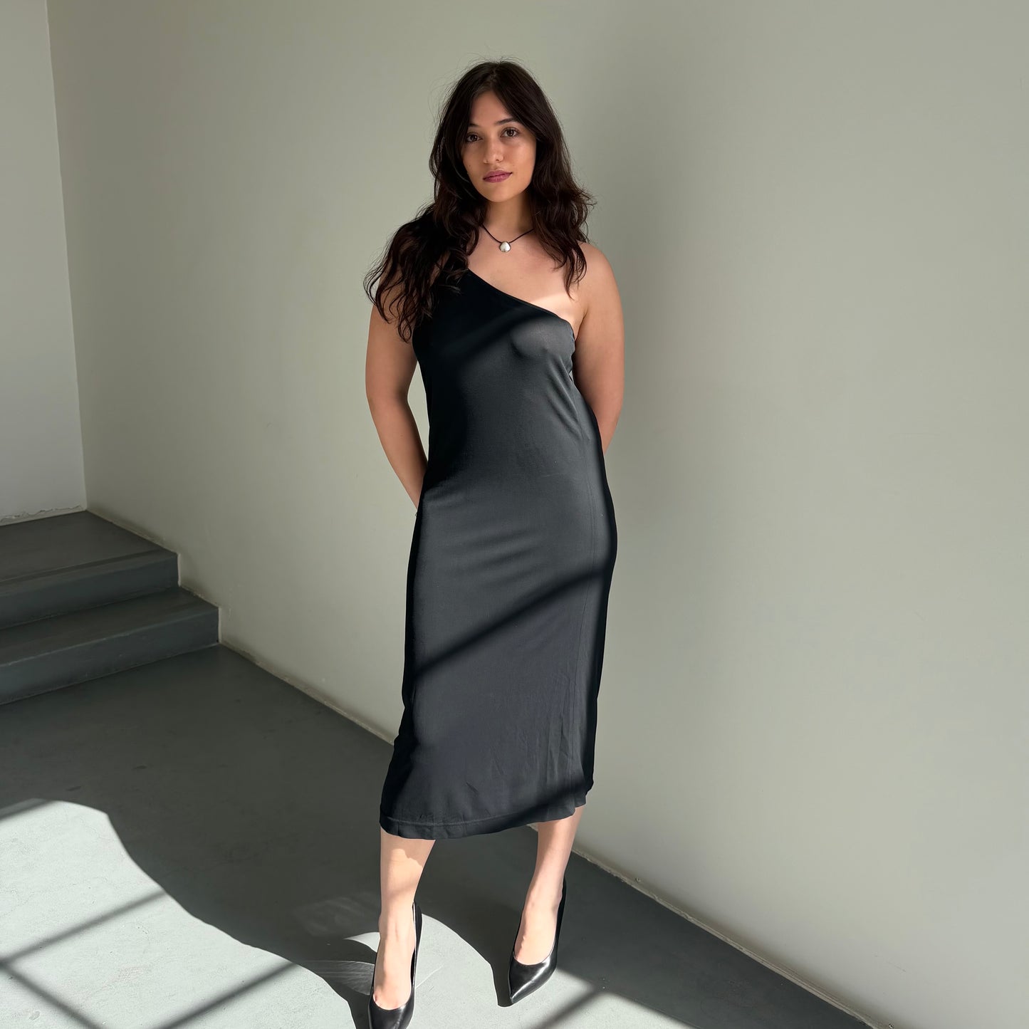 Chloé 2001 Slinky One Shoulder Dress