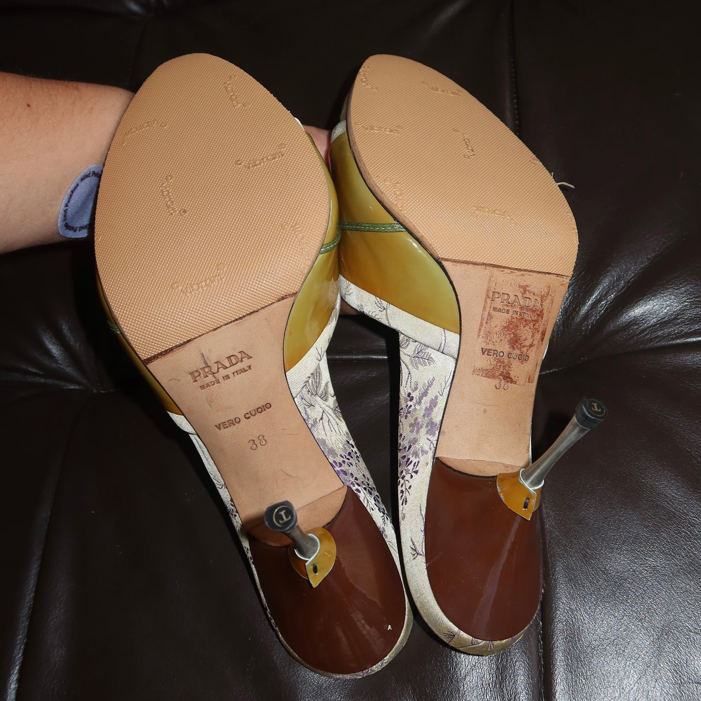 Prada Satin Floral Heels (38)