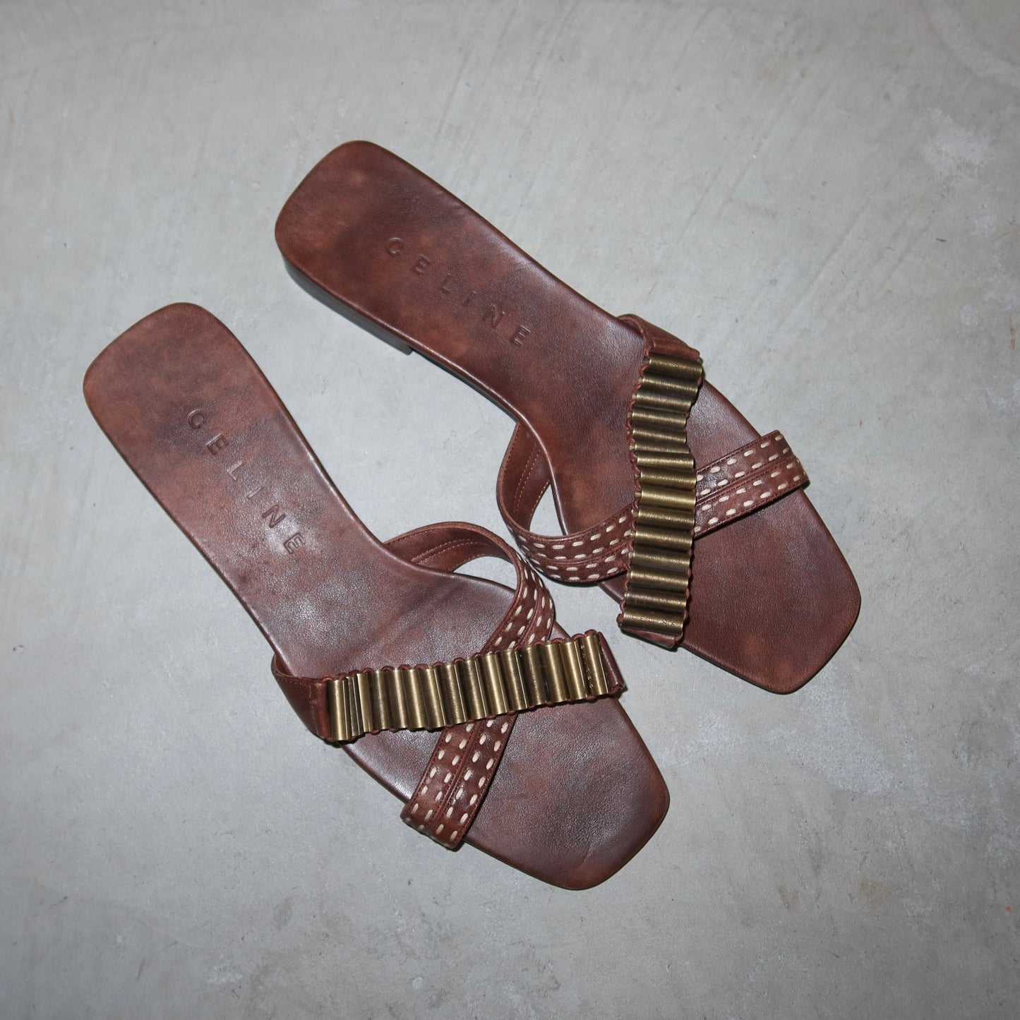 Celine SS2001 Bullet Casing Sandals (38.5)