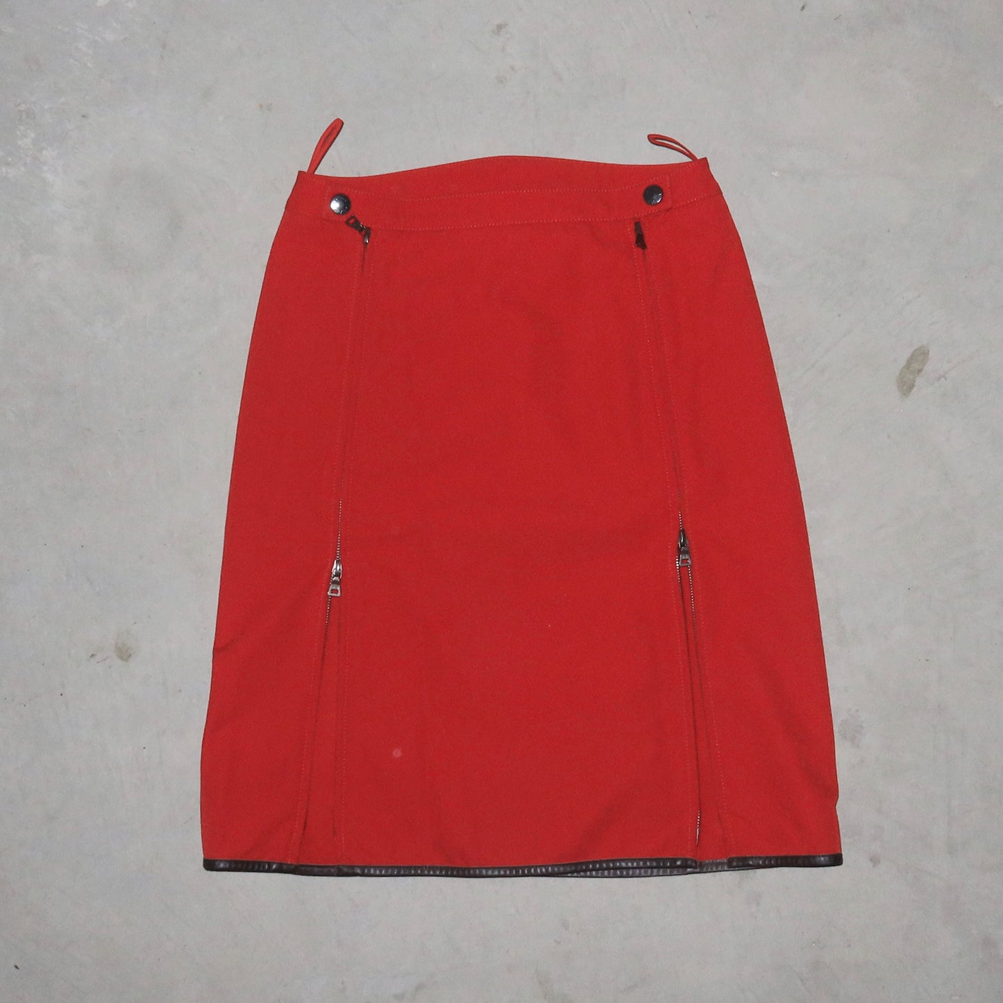 Prada Sport AW1999 Red Midi Skirt