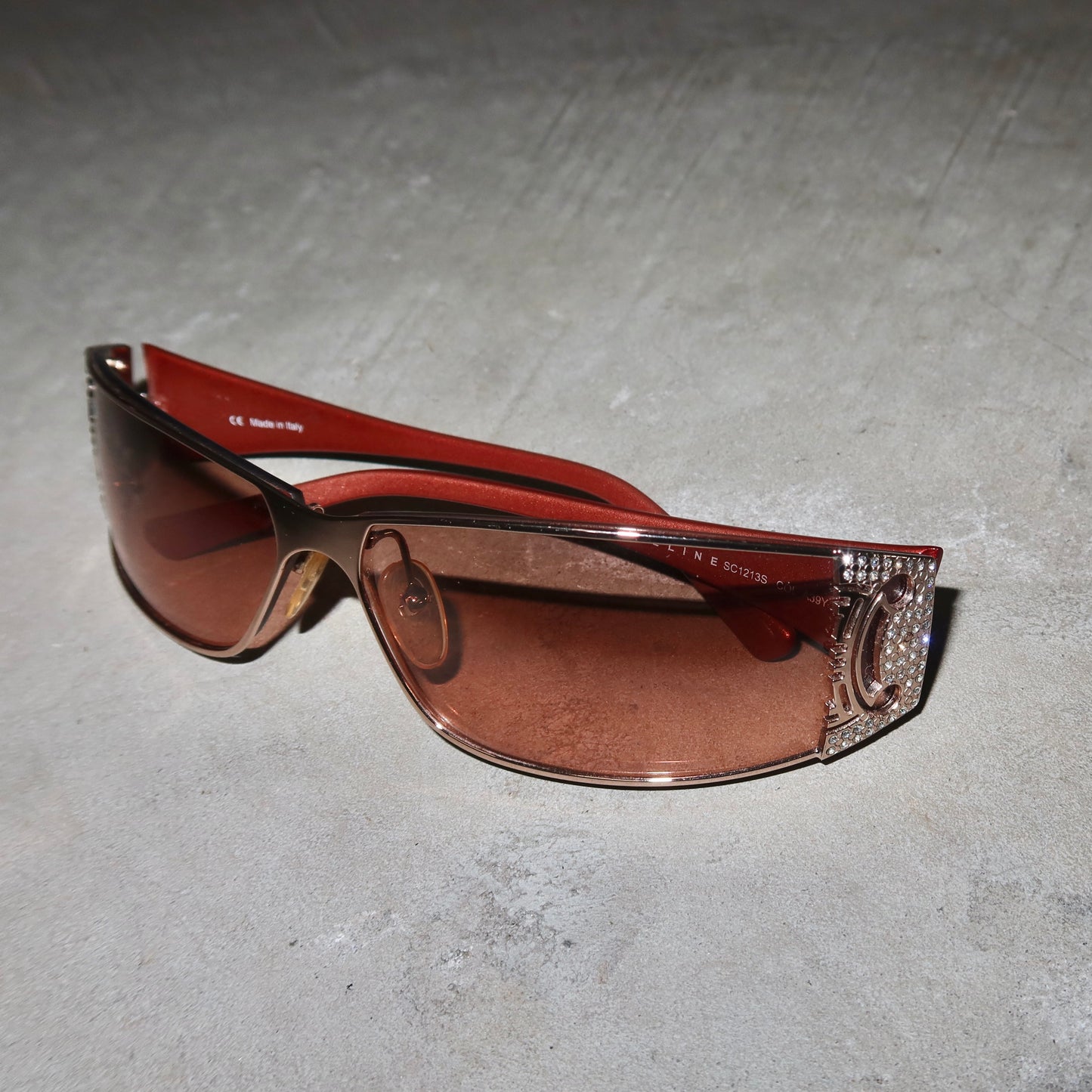 Celine Rhinestone Split Logo Sunglasses