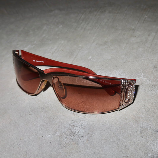 Celine Rhinestone Split Logo Sunglasses