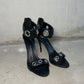 Giuseppe Zanotti Black Leather Grommet Heels (38)