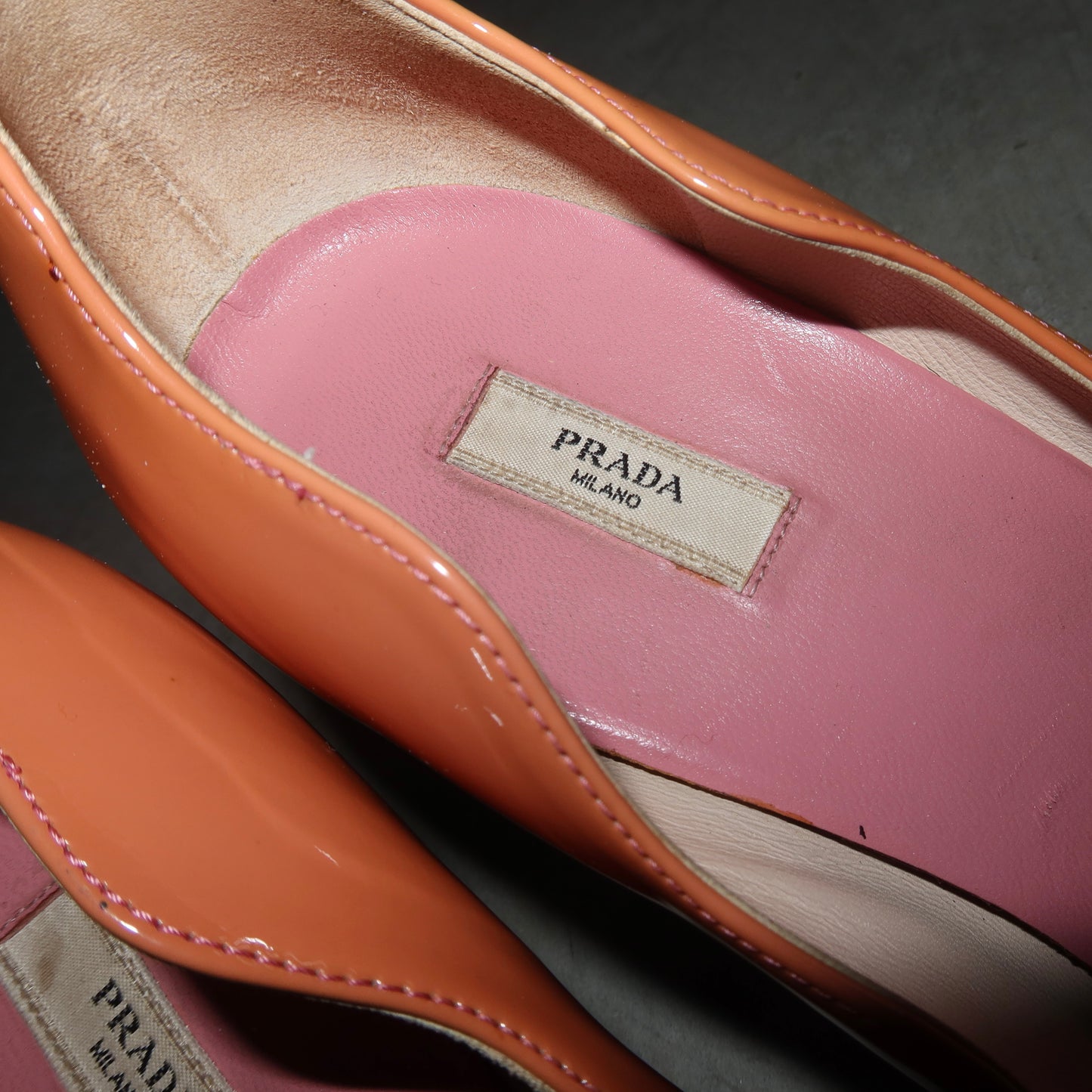 Prada Orange Patent Heels (39)