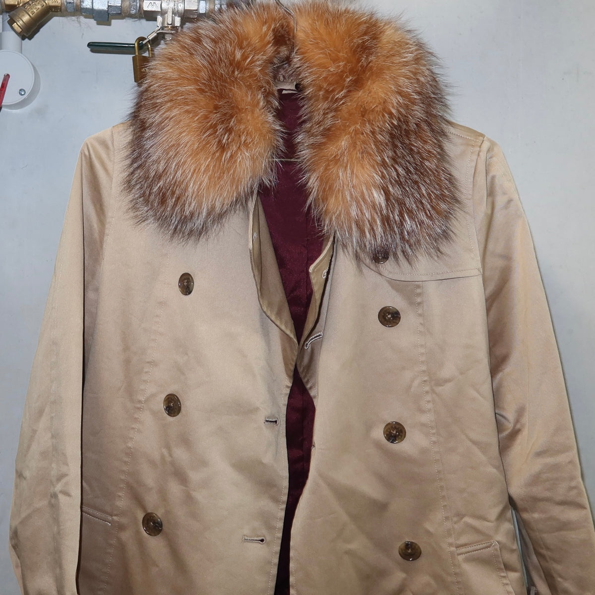 Vintage Fur Trim Trench