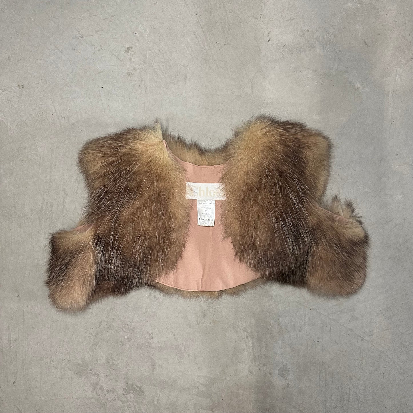 Chloe FW2012 Opossum Fur and Silk Vest