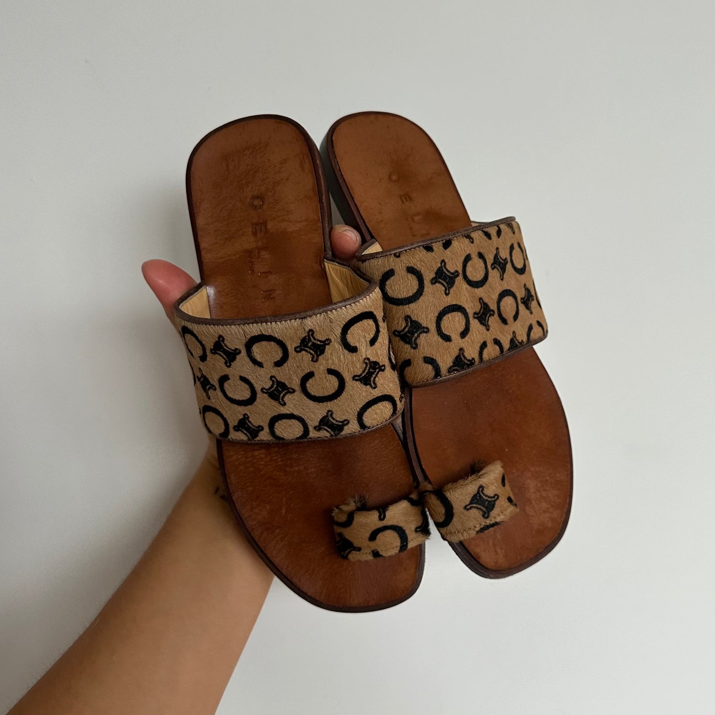 Celine Cowhide Macadam Sandals (37)