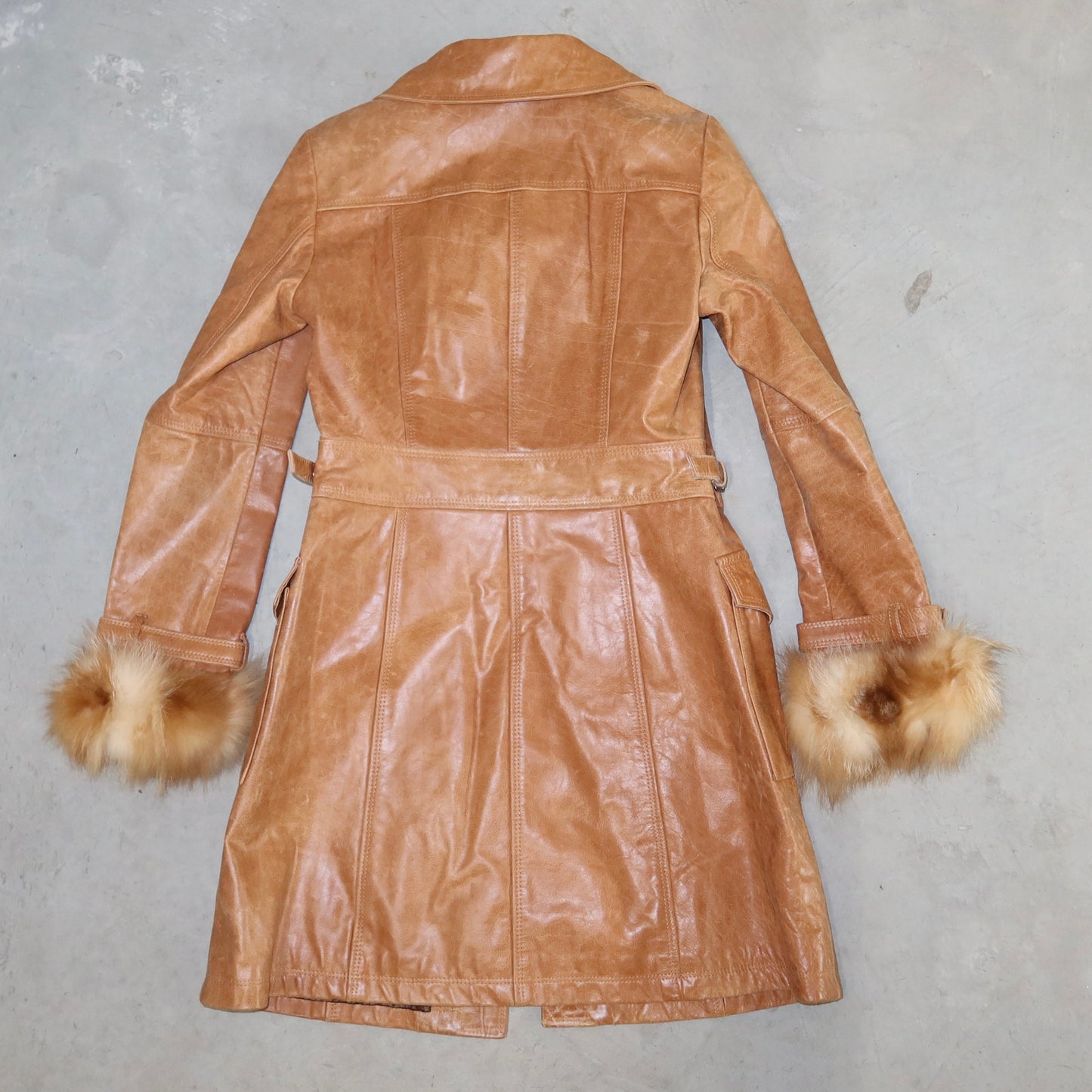 Burberry Leather and Fox Fur Trench