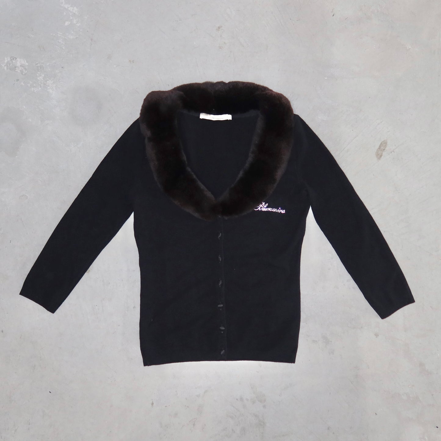 Blumarine Real Fur Collar Cardigan