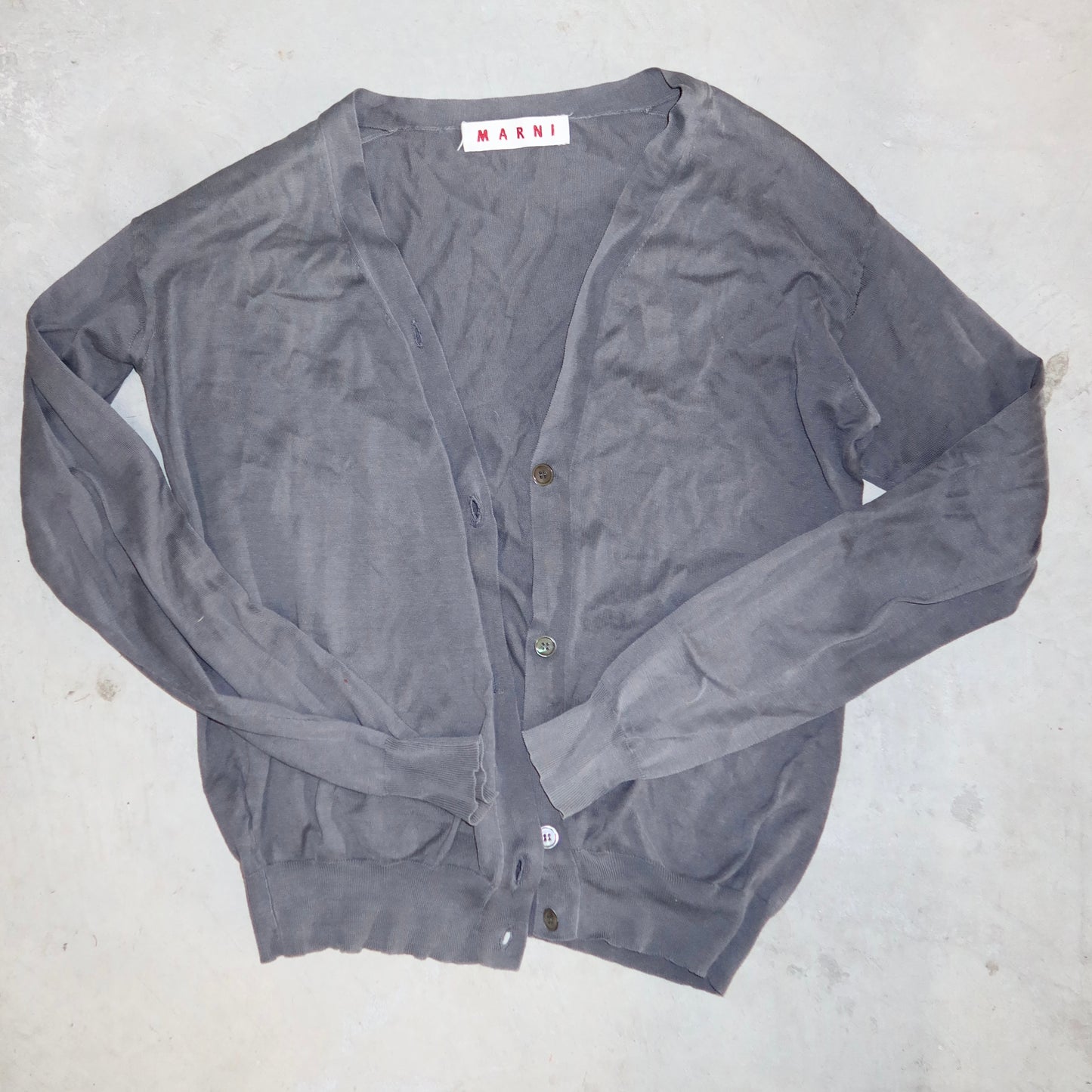 Marni Grey Cotton Cardigan