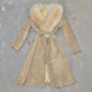 Vintage Suede Trench with Fox Fur Collar and Lining