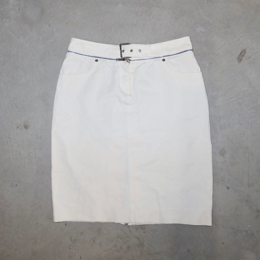 Celine White Zip Skirt