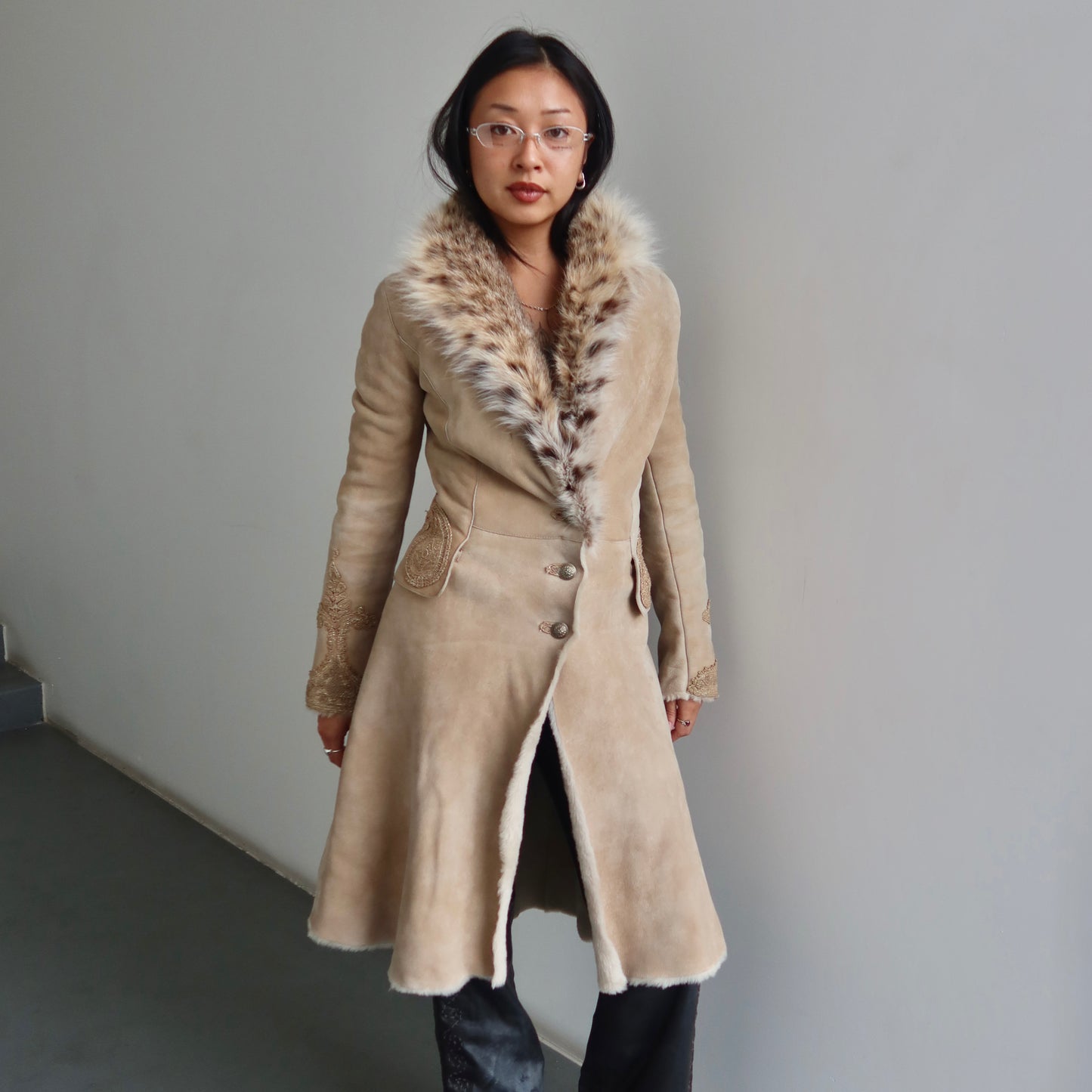 Ermanno Scervino Shearling and Fur Coat