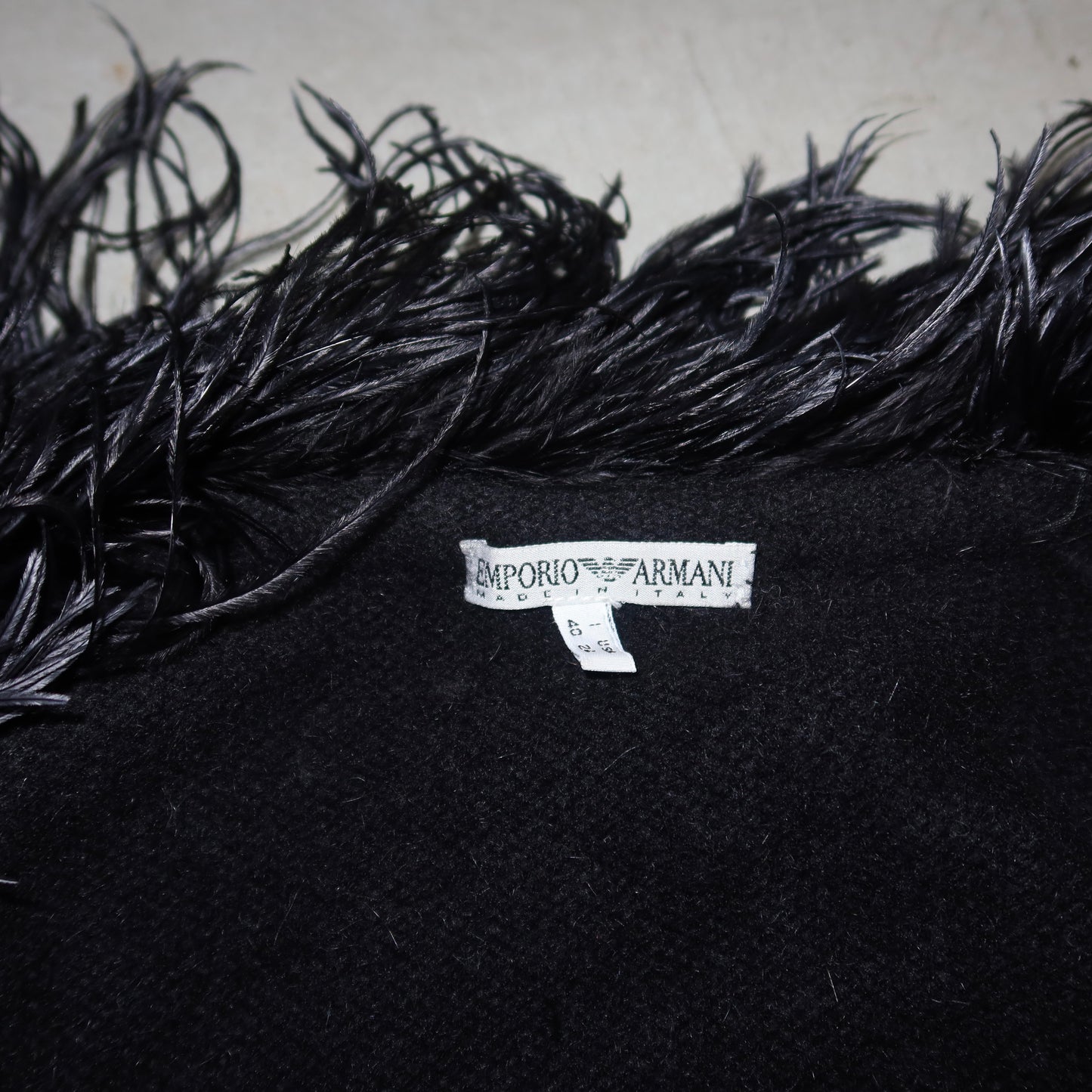 Emporio Armani Ostrich Feather Trim Cardigan
