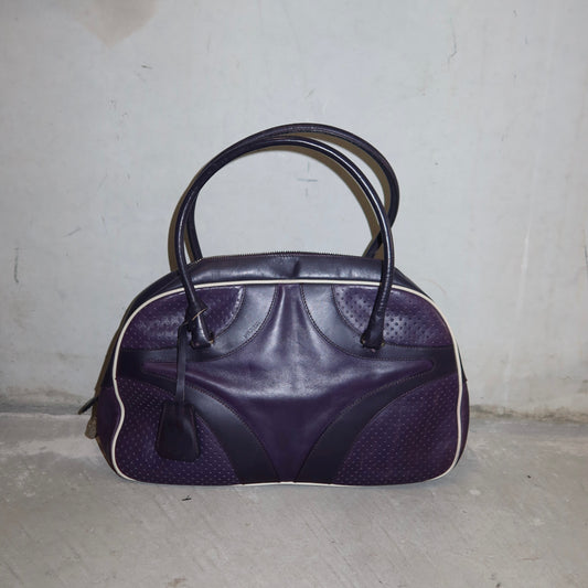 Prada SS2000 Purple Leather Bowling Bag