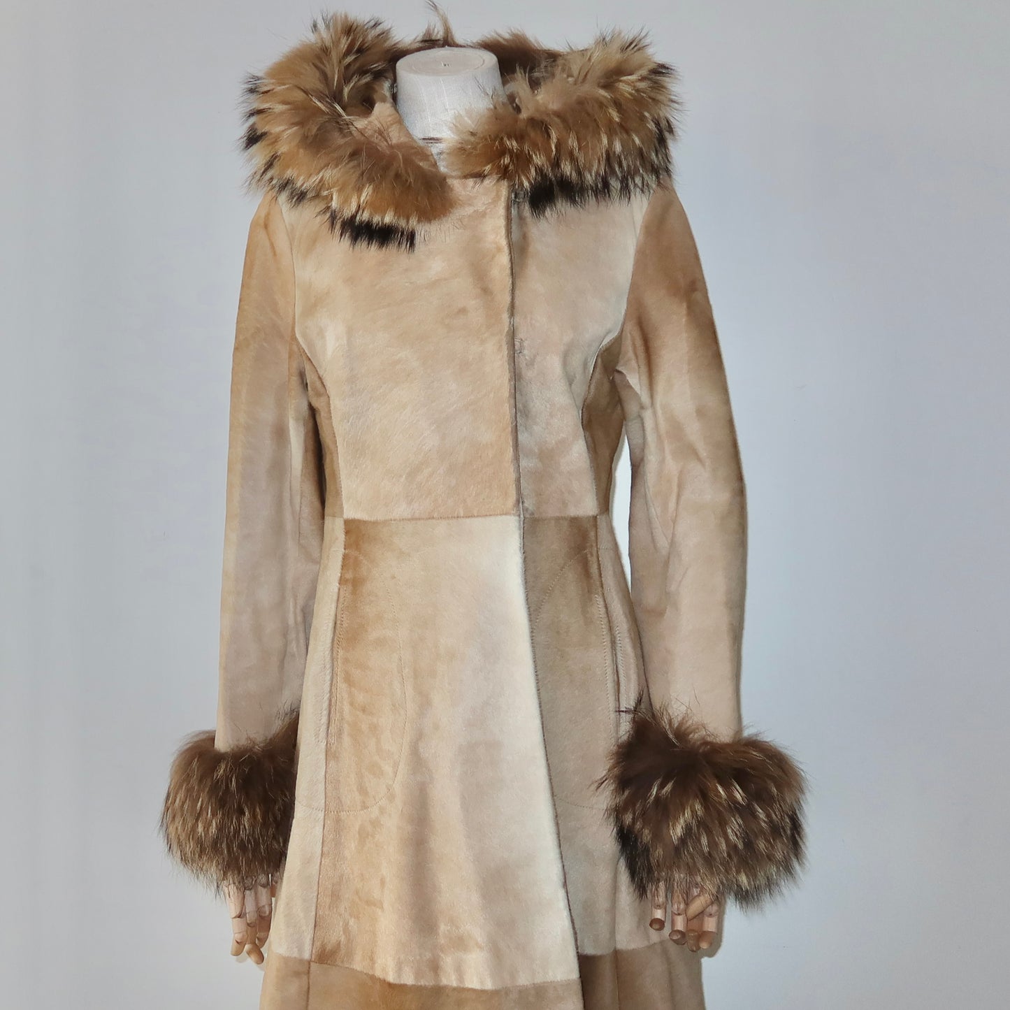 Trussardi AW2000 Cowhide and Fox Fur Coat