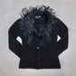 Emporio Armani Ostrich Feather Trim Cardigan