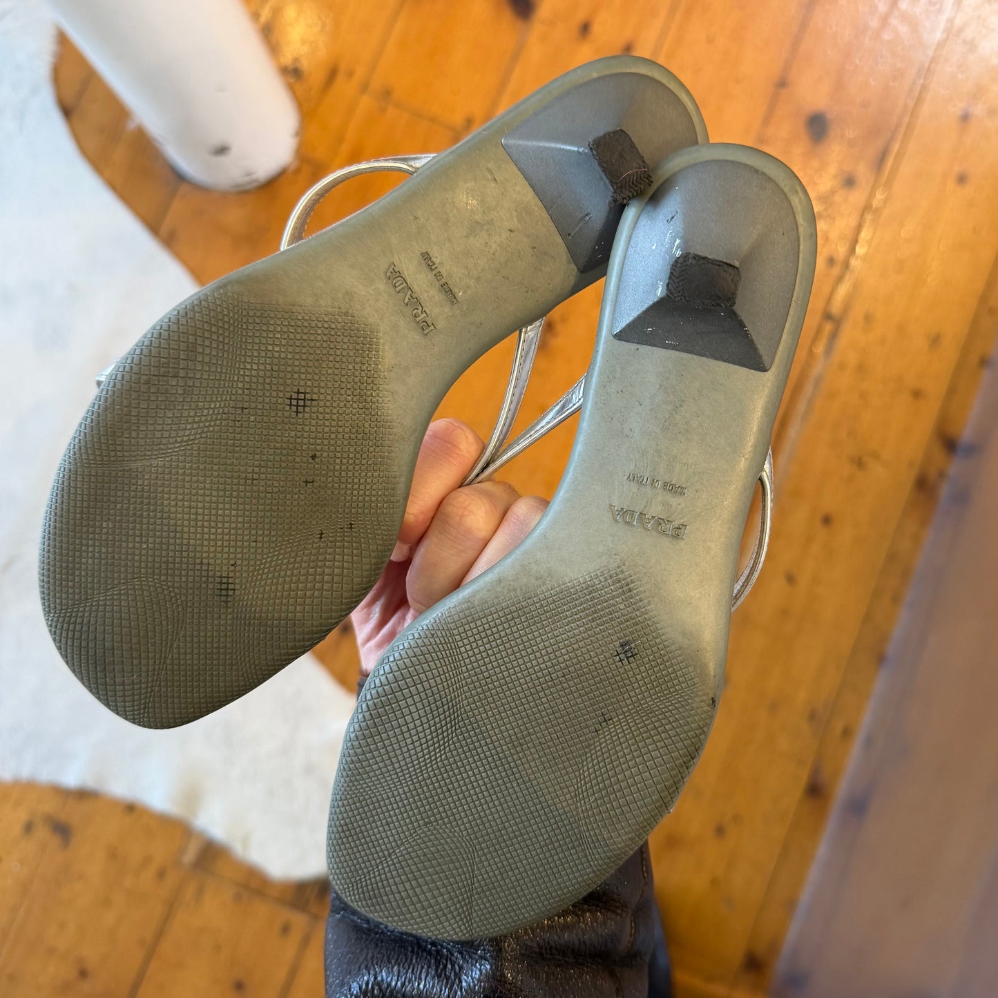 Prada Logo Plaque Heels (36-37)