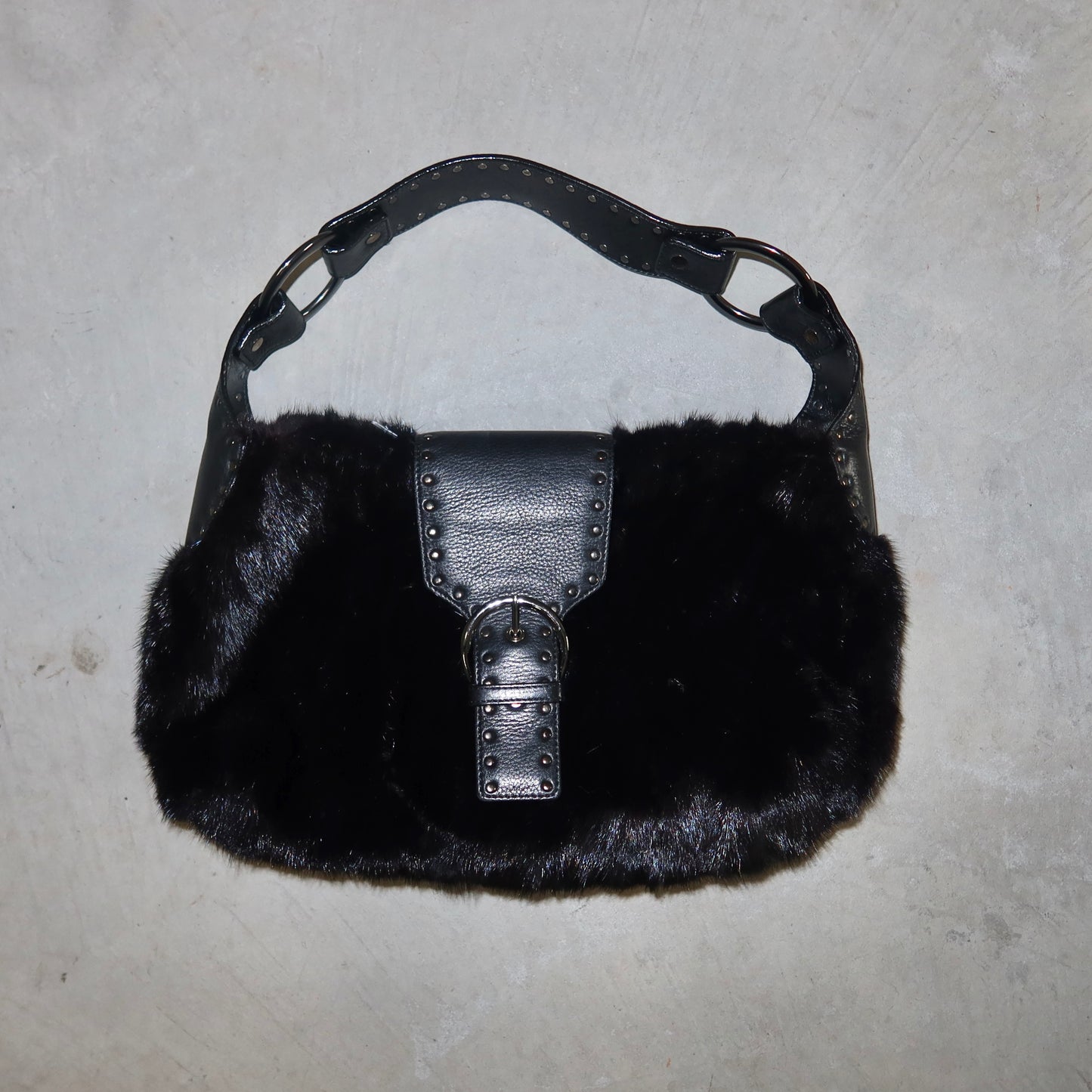 Vintage Mink Fur Studded Bag