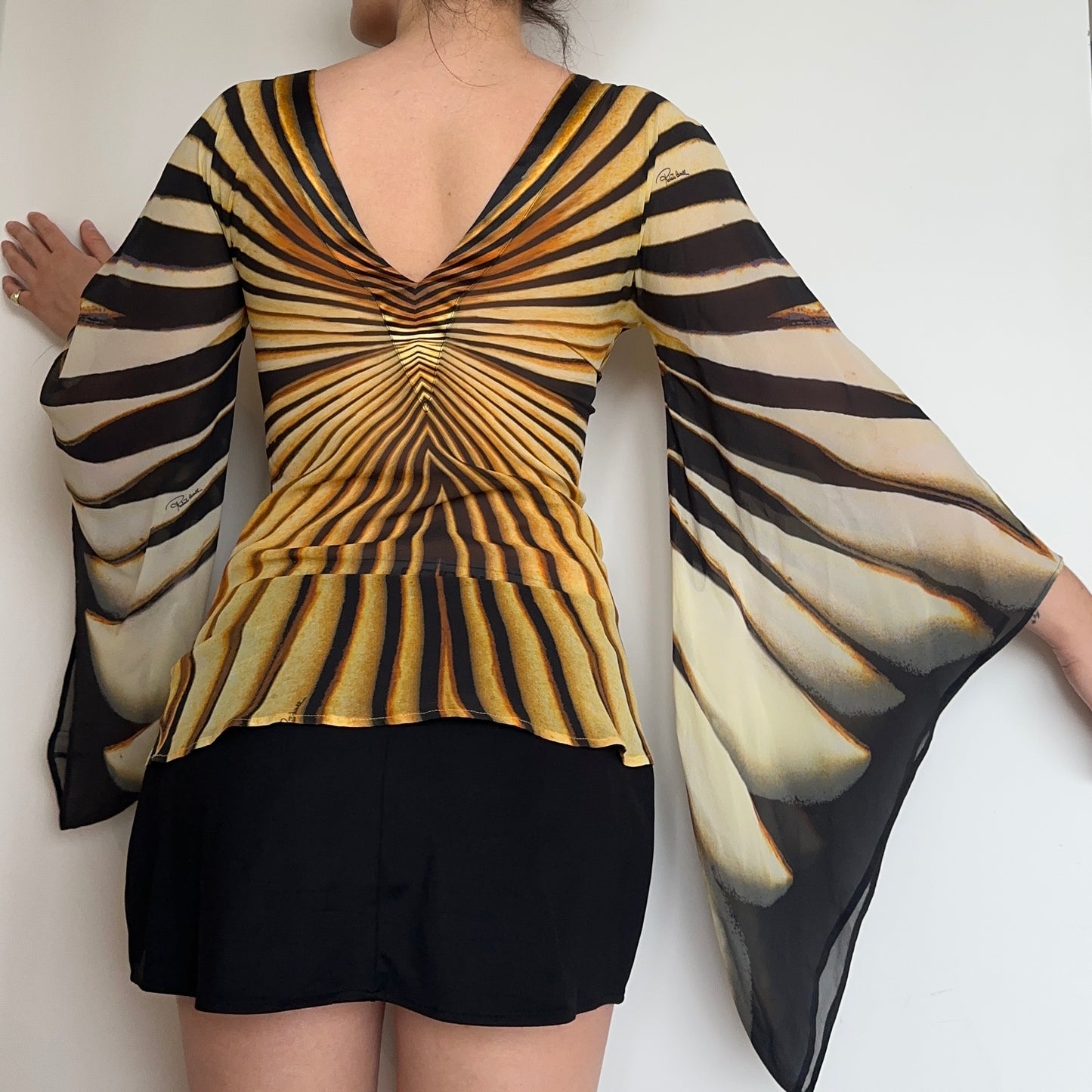 Roberto Cavalli SS2007 Monarch Butterfly Silk Top (IT40)