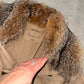 Miu Miu Canvas Trench with Fox Fur Collar