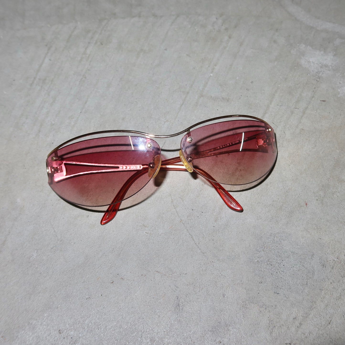 Celine Pink Rimless Sunglasses