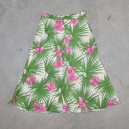 Celine SS2004 Silk Floral Skirt