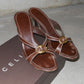 Celine Brown Leather Heels (35)