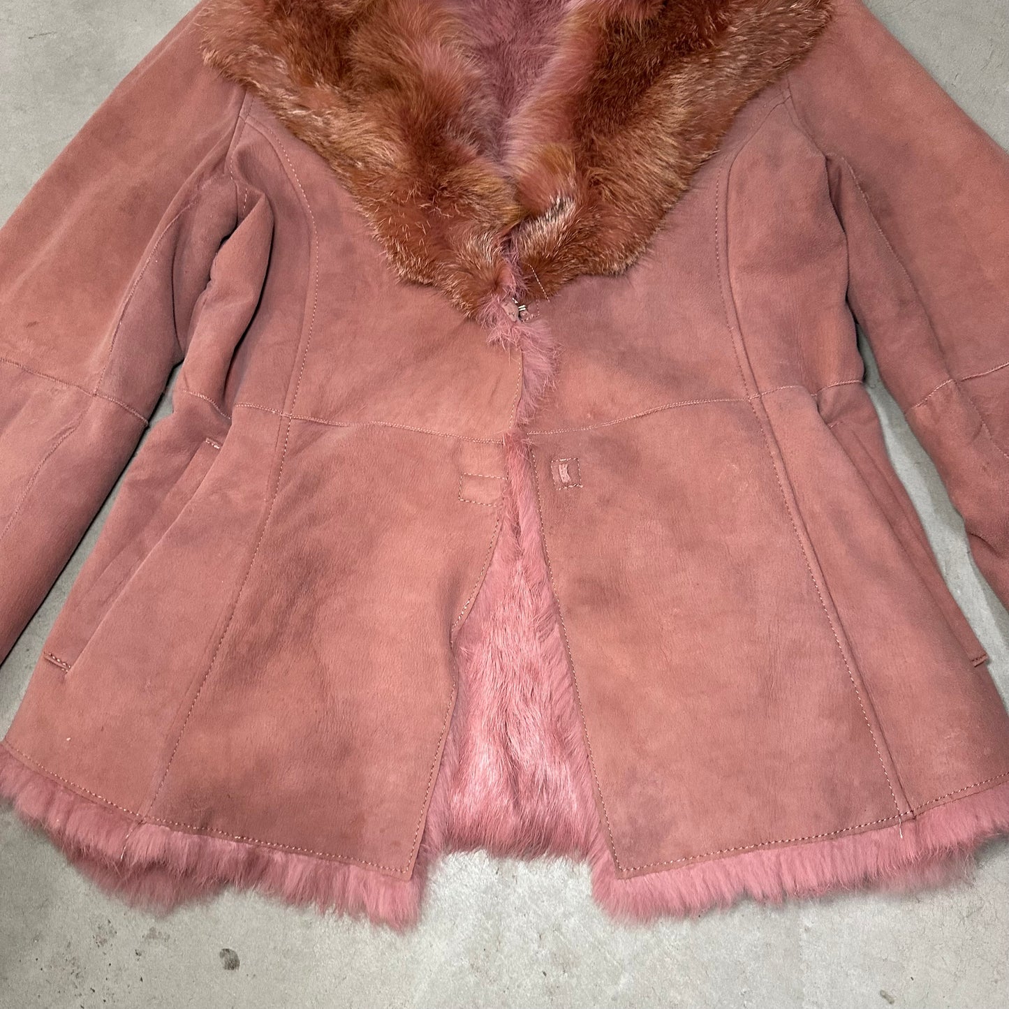 Morgan De Toi Pink Suede Jacket with Real Fur