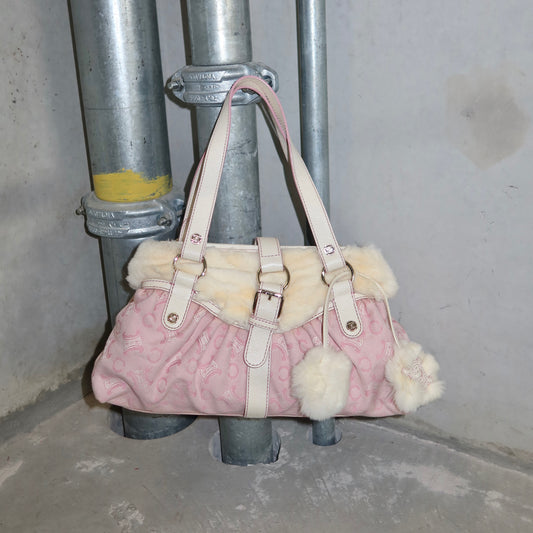 Celine Rabbit Fur Pink Macadam Bag