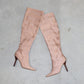 Gucci AW1999 Pink Silk Thigh High Boots