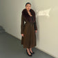 Vintage Brown Suede Trench