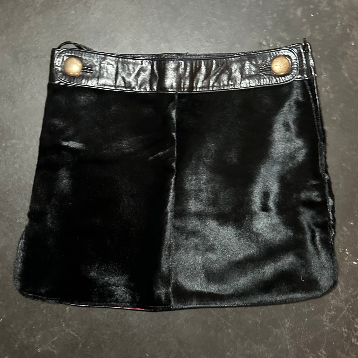 D&G Black Cowhide Mini Skirt