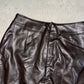 Burberry Brown Leather Pencil Skirt