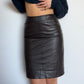 Burberry Brown Leather Pencil Skirt