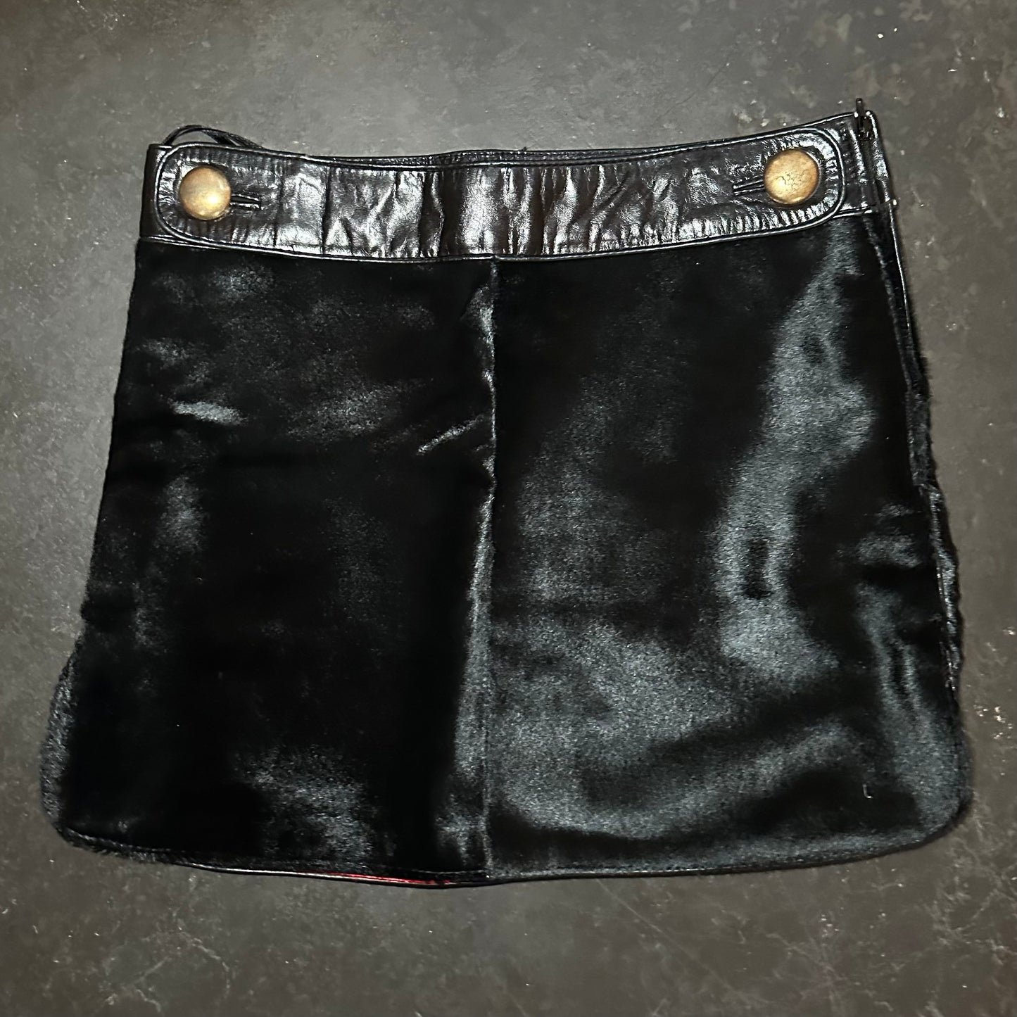 D&G Black Cowhide Mini Skirt