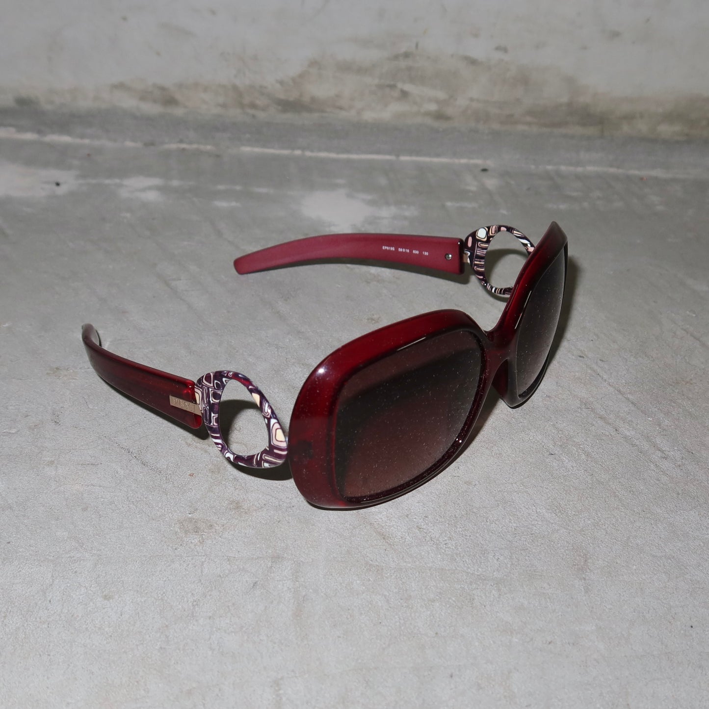 Emilio Pucci Rare Red Bug Eye Sunglasses