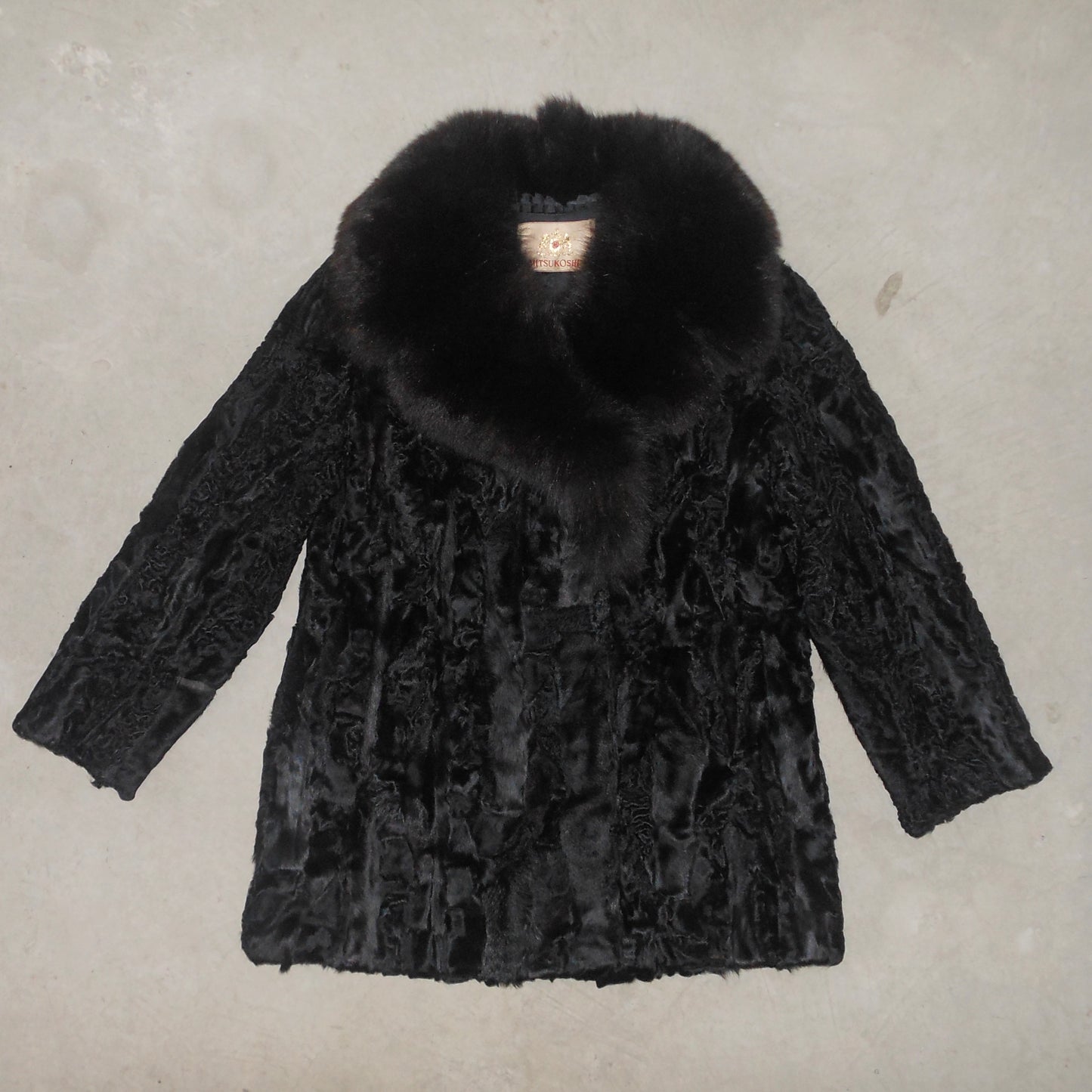 Vintage Astrakhan & Fox Fur Coat